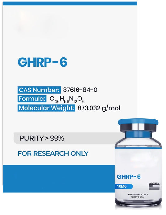 (💪  Recovery and Muscle-Building Support) GHRP-6 peptide - (10mg) - 10 Vials