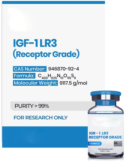 (💪 Rapid muscle gain) Receptor Grade IGF-1 LR3 (100mcg) - 10 Vials